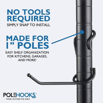 4 Inch All Purpose - 5 Pack - Black - PoleHooks™